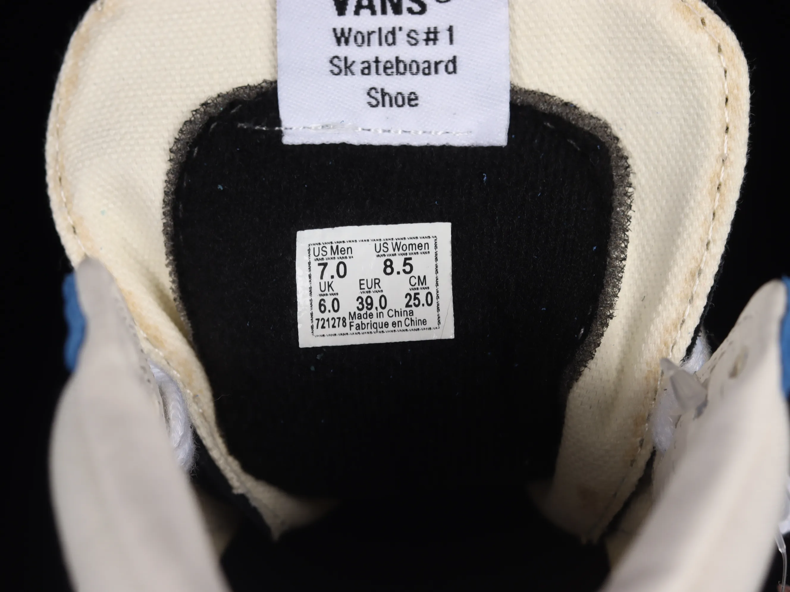 All categories Vans Vans series Vans Hi Vans high-top Vans SK8-Hi Anaheim series Vans official blue and white color matching high-top vulcanized sneakers VN0A4BVB21R